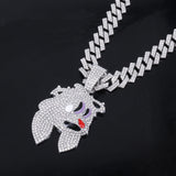 Magic Hat Rabbit Head Pendant Necklace High-grade Cuban Chain