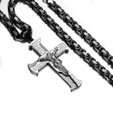 Titanium Steel Cross Pendant Men's Necklace
