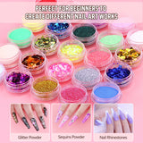 Acrylic Nail Kit With Drill, 4 Colors Gel Polish Beginners