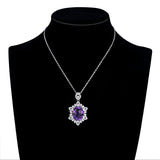 Geometric Denier Amethyst Pendant Sterling Silver