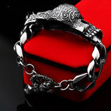 Titanium Steel Inlaid Gemstone Domineering Men's Gabala Skull Bracelet