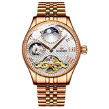 Mechanical Skeleton Waterproof Stainless Steel Watch
