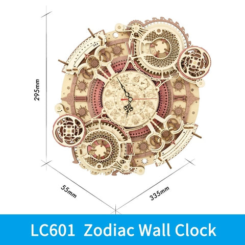 Zodiac Wall Clock 3D Wooden Puzzle Model Assembly