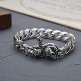 Men's Retro Fashion S925 Sterling Silver Skull Bracelet