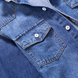 Polocho-Denim Shirt Men Cotton Jeans Shirt