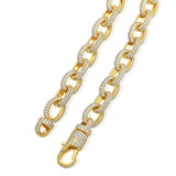 Oval Twisted Big Button Necklace  Zircon