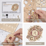 Zodiac Wall Clock 3D Wooden Puzzle Model Assembly