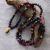108 Pendants Necklace Bracelet Natural Stone Meditation