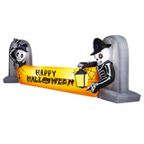 9.6FT Large Halloween Inflatable Decorations Skeleton Tombstone Banner,