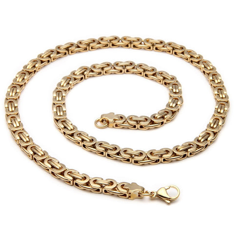 Byzantine titanium steel necklace set
