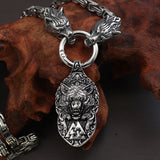 Titanium Steel Pendant Wolf Head Necklace