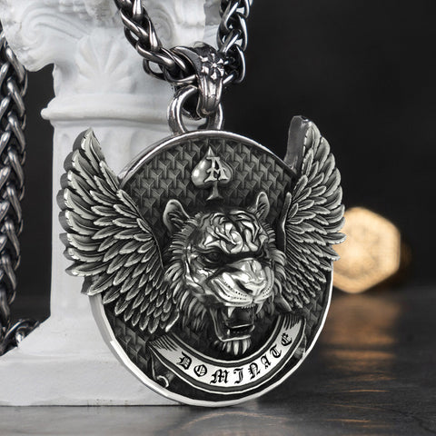 Tiger Pendant  Titanium Steel