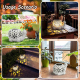 Garden Lawn Decoration Solar Hollow Turtle Resin Crafts