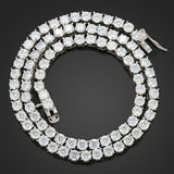Moissanite 925 Sterling Silver Hip Hop Single Row Men's Necklace