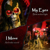 Halloween Animated Skeleton With Glowing LED Eyes