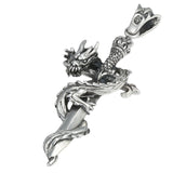 Sterling Silver Cross Holy Sword Dragon Pendant
