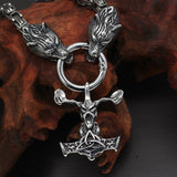 Titanium Steel Pendant Wolf Head Necklace