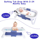 1Pc Baby Bath Tub With Thermometer Collapsible Travel Friendly