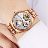 Mechanical Skeleton Waterproof Stainless Steel Watch