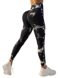 4pcs Tie-dye Yoga Pants Active Yoga Pants