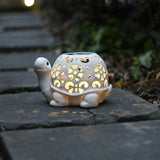 Garden Lawn Decoration Solar Hollow Turtle Resin Crafts