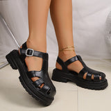 Sandals Summer New Style Back Empty Buckle Front Toe Cap Hollowed Women's Shoes