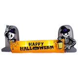 9.6FT Large Halloween Inflatable Decorations Skeleton Tombstone Banner,