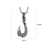 Fish Hook Titanium Steel Pendant