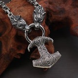 Titanium Steel Pendant Wolf Head Necklace