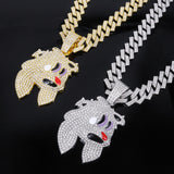 Magic Hat Rabbit Head Pendant Necklace High-grade Cuban Chain