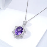 Geometric Denier Amethyst Pendant Sterling Silver