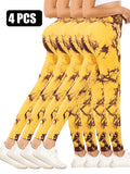 4pcs Tie-dye Yoga Pants Active Yoga Pants