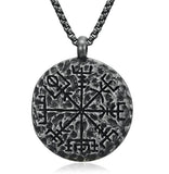 Titanium Steel Men's Retro Viking Myth Pendant Metal Necklace