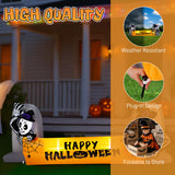 9.6FT Large Halloween Inflatable Decorations Skeleton Tombstone Banner,