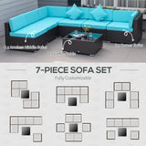 7-Piece Wicker Patio