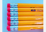 Pack of Seagull pre-sharpened No. 2 pencils with improved pink erasers for school or office use.