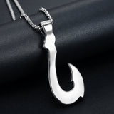 Fish Hook Titanium Steel Pendant