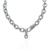 Oval Twisted Big Button Necklace  Zircon