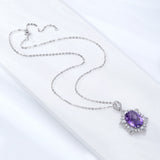 Geometric Denier Amethyst Pendant Sterling Silver