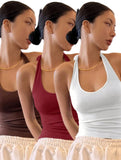 DAZY Solid Backless Halter Top  3PC Set