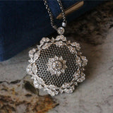 Sterling Silver Gold Plated Vintage Flower Necklace Dress
