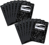 Mead Composition Notebook, 12 Pack, Wide Ruled Paper, 7-1/2" x 9-3/4", 100 Sheets per Comp Book, Black Marble (72936)