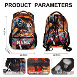 Customizable Homexzdiy football backpack for boys, featuring vibrant patterns and practical design, perfect for school use.