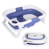 1Pc Baby Bath Tub With Thermometer Collapsible Travel Friendly