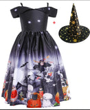 Halloween Princess Dress Halloween Printed Mesh