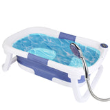 1Pc Baby Bath Tub With Thermometer Collapsible Travel Friendly