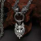 Titanium Steel Pendant Wolf Head Necklace