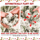 Christmas Tree With 350 Tips Made Of Snow-covered PVC And Sturdy Needle Branches,