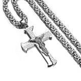 Titanium Steel Cross Pendant Men's Necklace
