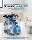 EUHOMY Countertop Ice Maker Machine with Handle, 26lbs in 24Hrs, 9 Ice Cubes Ready in 6 Mins, Auto-Cleaning Portable Ice Maker with Basket and Scoop, for Home/Kitchen/Camping/RV. (Black)